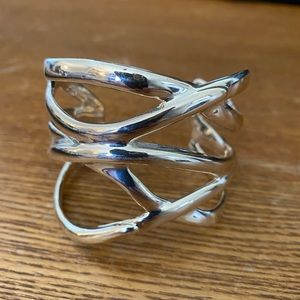Stella & Dot Odette Silver Open Cuff Bracelet